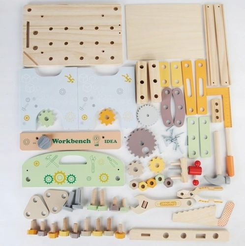 DREWNIANY Warsztat DLA CHŁOPCA Majsterkowicz budowniczy ZESTAW (W070) na Arena.pl