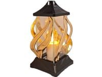 ZNICZ ZNICZE LAMPION NA GRÓB FLA METALIZA ZŁOTO+ŚWIECA LED