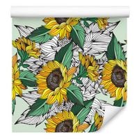 Tapeta na korytarz kwiaty słonecznik rośliny retro