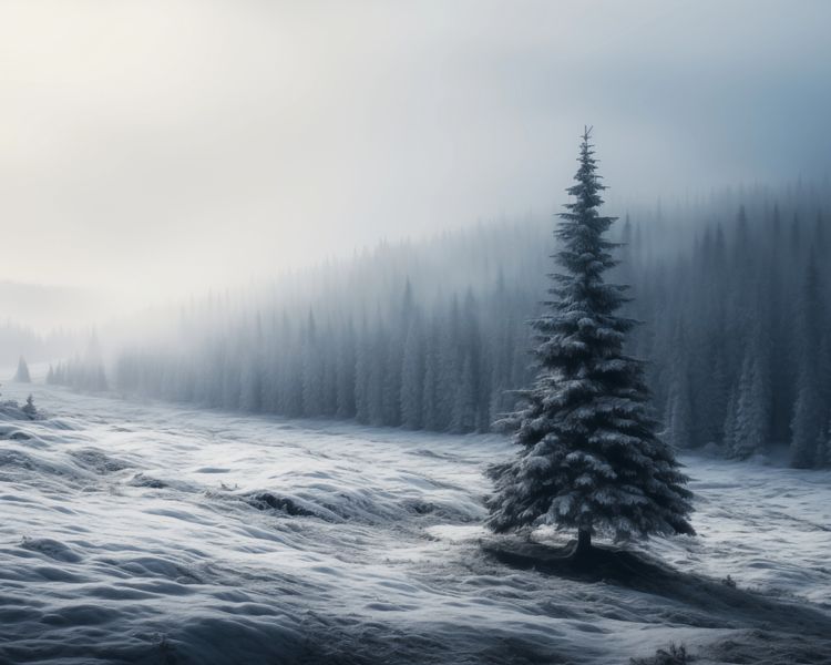 Plakat 50x40cm Samotna Choinka zdjęcie 1