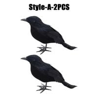 Sztuczny czarny kruk na Halloween, dekoracja ogrodowa – Style A 2 szt.