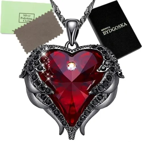 NASZYJNIK SREBRNY 925 SERCE ANIOŁA ŁAŃCUSZEK DAMSKI Z ZAWIESZKĄ SREBRO na Arena.pl