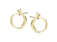 POZŁACANE SREBRNE KOLCZYKI GŁADKIE SPLECIONE KÓŁKA