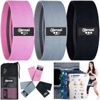ZESTAW 3 GUM HIP BAND, GUMY MATERIAŁOWE DO ĆWICZEŃ, TAŚMY OPOROWE 36