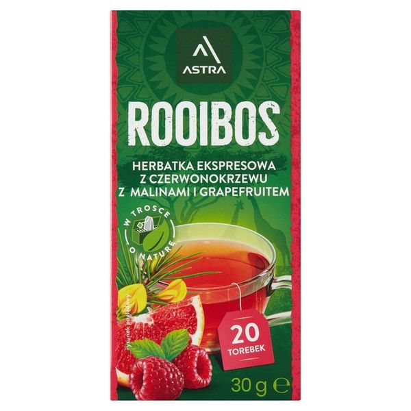 Herbata ziołowa w torebkach Astra Rooibos malina i grapefruit 20szt x20 zdjęcie 6