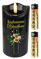 ŚWIECA DEKORACYJNA CZARNA LED KOCHANEMU DZIADKOWI 12 CM WKŁAD DO ZNICZA