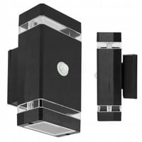 Kinkiet Zewnętrzny Lampa Elewacyjna LED Ogrodowa 2xGU10 Czujnik Ruchu PIR