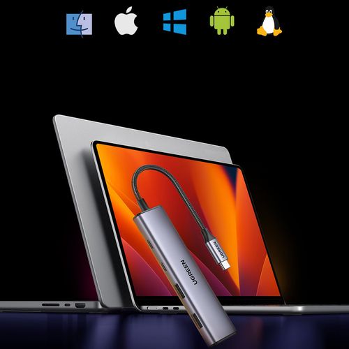 HUB adapter portów USB-C - 2x USB-A 2x USB-C 20cm szary na Arena.pl