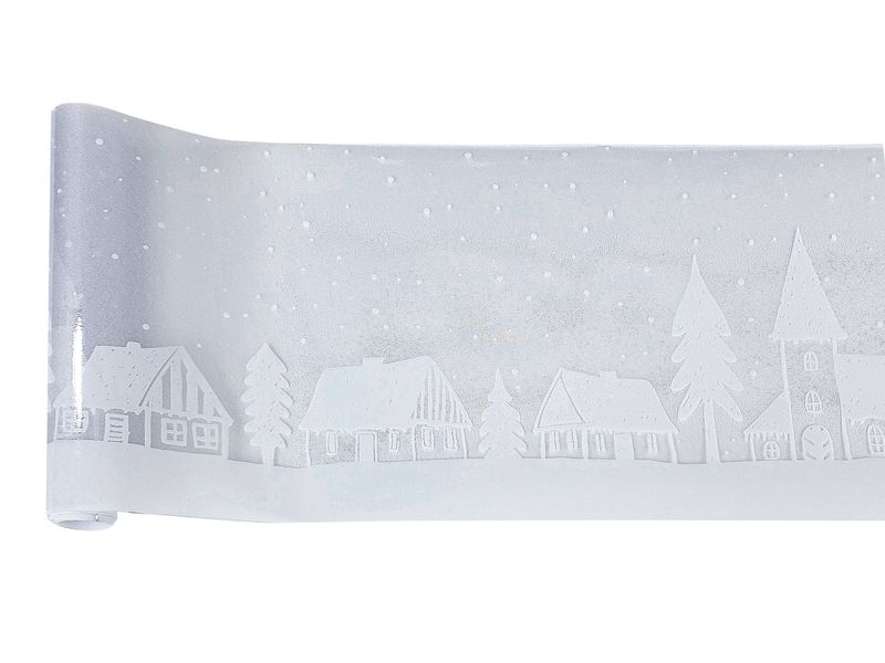 Folia Okienna Statyczna Wzór Domki Ozdoba Na Boże Narodzenie Border Na Okno zdjęcie 15