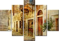 105CM 150CM OBRAZ 5 ELEM GRECKA ULICZKA DRUK