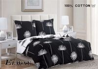 Pościel bawełniana ELWAY 200x220cm BIAŁE DMUCHAWCE 5037