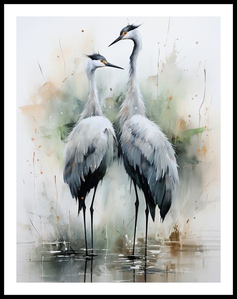 Plakat 50x65cm Tańczące Czaple zdjęcie 3