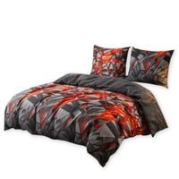 Pościel z mikrofibry 160x200 Grafitowo-czerwona 22604 160x200