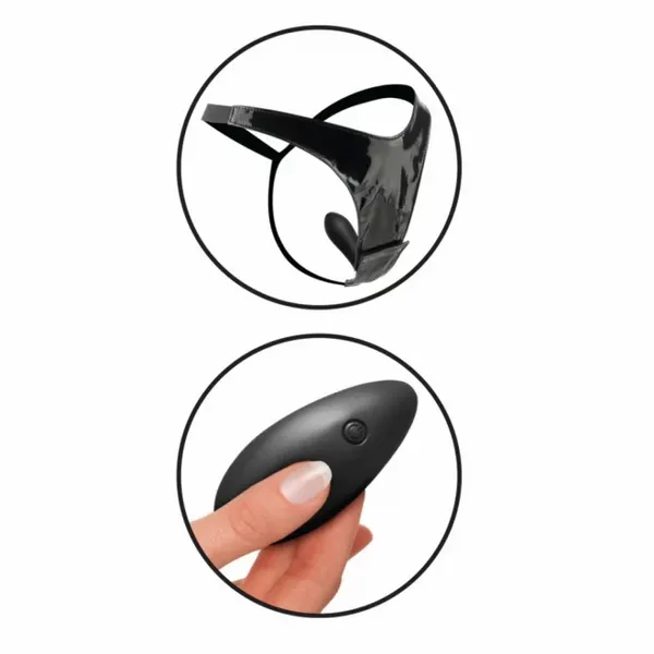 Winylowe Stringi Z Wibracją - Fetish Fantasy Series 10-Function Remote Fantasy Panty zdjęcie 9