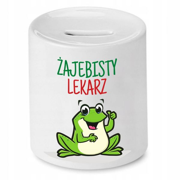 Skarbonka Dla Lekarza Doktora Żajebisty Lekarz Z Nadrukiem Ze Zdjęciem zdjęcie 1