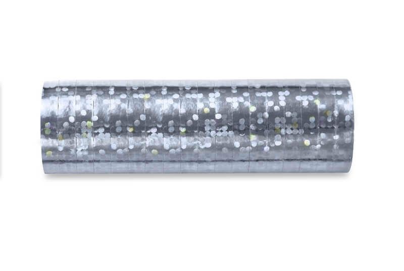 Serpentyny holograficzne srebrne 3,8m zdjęcie 1