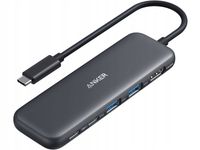 Hub Anker 5w1 USB typu C 100W 4K 332 C+2A Czarny