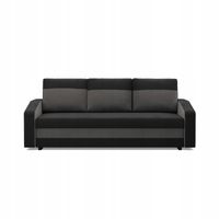 KANAPA ORION CZARNY SZARY Mikrofaza Rozkładana z Funkcją Spania Wygodna