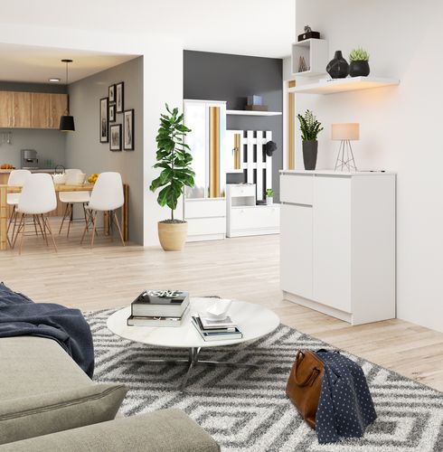 KOMODA K 80 cm 2 DRZWI 1 SZUFLADA BIAŁA na Arena.pl