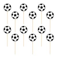 Pikery do babeczek Football Piłka Nożna, 12 szt.