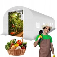 DUŻY TUNEL FOLIOWY FOLIAK OGRODOWY 3X6 SZKLARNIA WARZYWANIAK XXL 18m2 BIAŁY