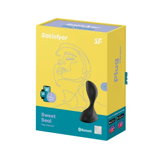 satisfyer sweet seal - wibrujący korek anatomiczny z aplikacją, czarny na Arena.pl