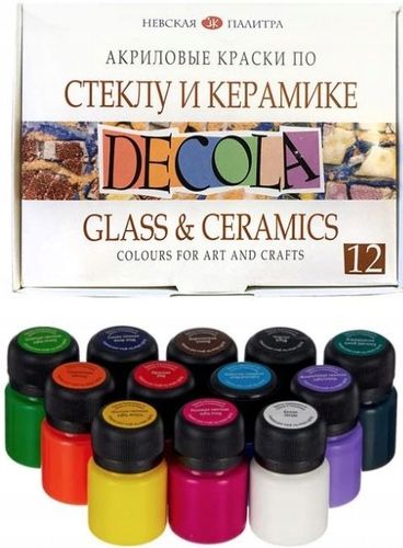 Zestaw farb do szkła i ceramiki Farby 12x20 ml DECOLA na Arena.pl
