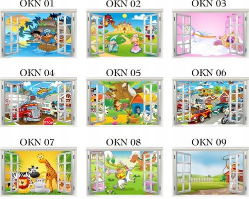 Naklejki samoprzylepna na ścianę okno zwierzątka na Arena.pl