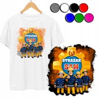KOSZULKA DZIECIĘCA T-SHIRT Z NADRUKIEM - STRAŻAK SAM KOLORY - S 122-128