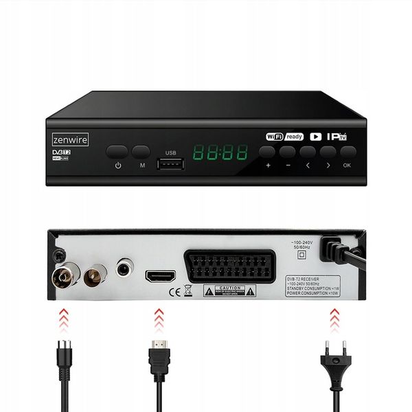 Tuner Dekoder Satelitarny DVB-T2 HEVC H.265 Full HD Telewizji zdjęcie 8