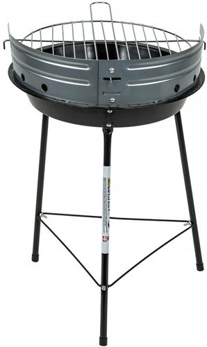 GRILL WĘGLOWY OGRODOWY Rino Garden GW-RH-O Chromowany Ruszt Okrągły Stalowy na Arena.pl