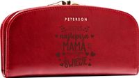 Portfel damski skórzany czerwony GRAWER prezent DLA MAMY twój napis + IMIĘ