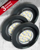 Zestaw trzech opraw ss-15 ch/bk czarne 3x50W GU10 bez zarówki