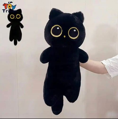 MASKOTKA PLUSZAK PODUSZKA CZARNY KOT KOTEK DŁUGI 45 CM na Arena.pl