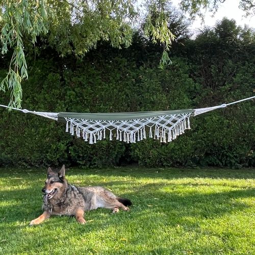 Hamak boho makrama - zielony na Arena.pl