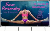 BANER REKLAMOWY 130x80cm projekt w cenie różne wzory TRENER PERSONALNY