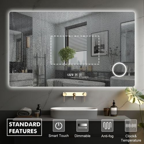 IREDA Lustro łazienkowe z oświetleniem LED, 70 x 50 cm na Arena.pl