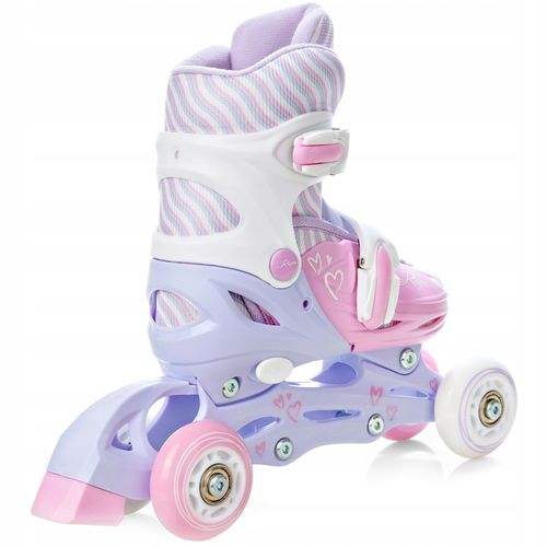 Rolki Wrotki Regulowane 3w1 RAVEN Loret Lila/Pink 34-37 Kółka LED na Arena.pl