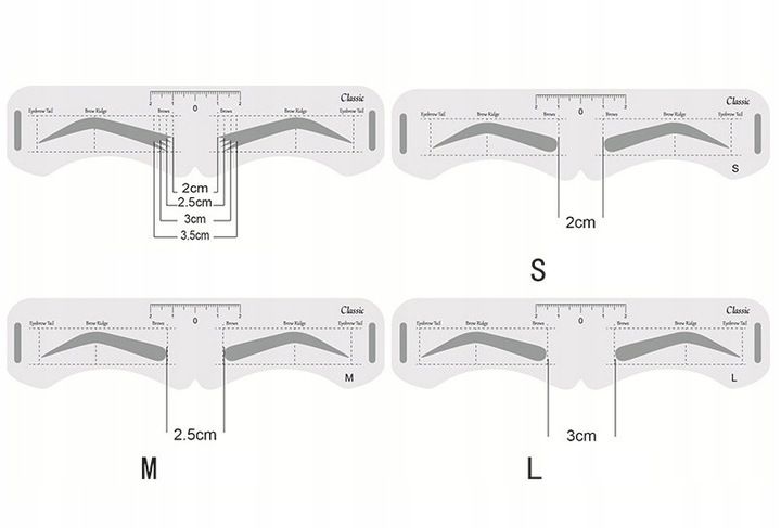 Szablony do stylizacji brwi linijka symetryczna U zdjęcie 4