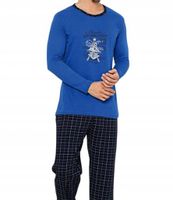 Piżama męska klasyczna na prezent długi rękaw długie spodnie XXL 2XL