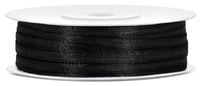 Tasiemka satynowa, czarny, 3mm/50m