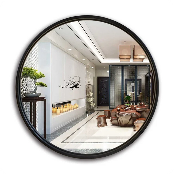 Lustro LOFT FI60cm czarne YX-04 ścienne okrągłe łazienkowe do salonu sypialni loftowe Industrialne minimalistyczne zdjęcie 1