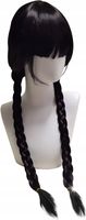 Peruka Wednesday Czarna długie włosy warkocze
