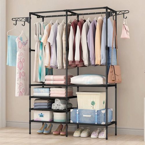 GARDEROBA AMELIA WIESZAK STOJĄCY METALOWY NA UBRANIA Z PÓŁKAMI na Arena.pl