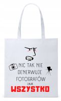 Dla Fotografa Fotografki Torba Eco Biała Shopper Z Nadrukiem Ze Zdjęciem