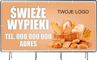 BANER REKLAMOWY 200x100 cm plandeka duży wybór różne wzory ŚWIEŻE WYPIEKI