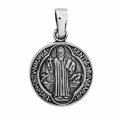 SREBRNY MEDALIK ŚWIĘTY BENEDYKT SREBRO PRÓBY 925
