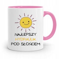 Kubek Różowy Prezent Dla Najlepszego Hydraulika Z Nadrukiem Ze Zdjęciem
