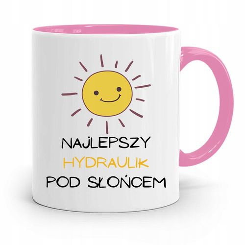 Kubek Różowy Prezent Dla Najlepszego Hydraulika Z Nadrukiem Ze Zdjęciem na Arena.pl