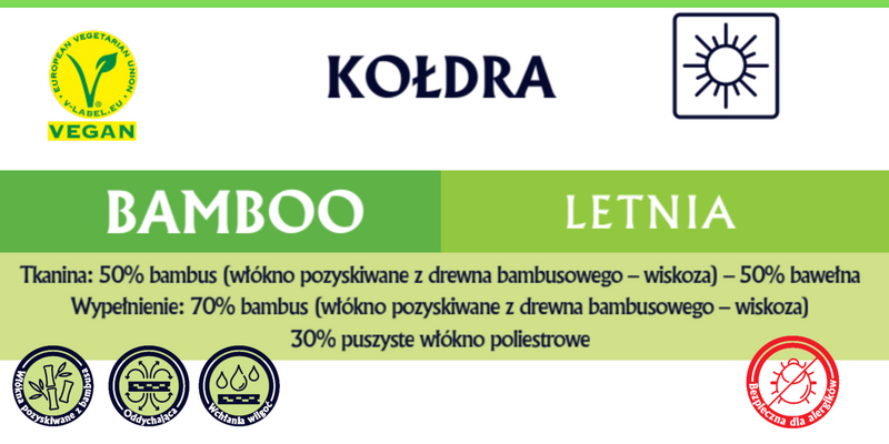 Kołdra letnia 155x200cm BAMBOO | Inter Widex zdjęcie 6